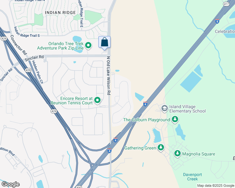 map of restaurants, bars, coffee shops, grocery stores, and more near 230 Minton Loop in Kissimmee