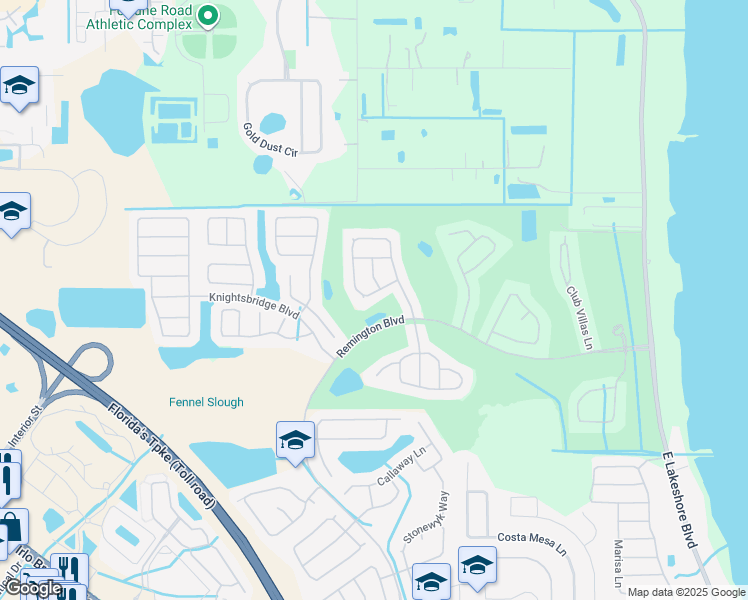 map of restaurants, bars, coffee shops, grocery stores, and more near 106 Westmoreland Circle in Kissimmee