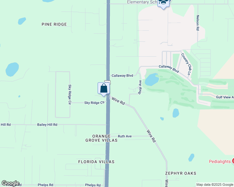 map of restaurants, bars, coffee shops, grocery stores, and more near 9140 Wire Road in Zephyrhills