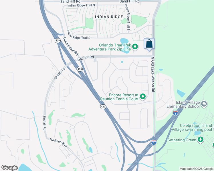 map of restaurants, bars, coffee shops, grocery stores, and more near 351 Burma Street in Kissimmee