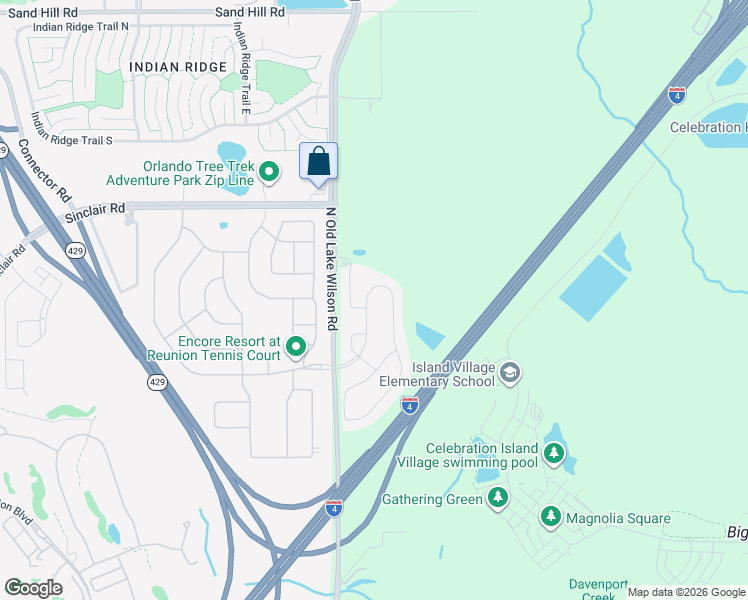 map of restaurants, bars, coffee shops, grocery stores, and more near 331 Pendant Court in Kissimmee