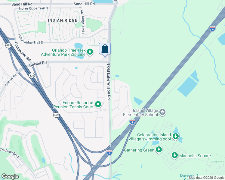 map of restaurants, bars, coffee shops, grocery stores, and more near 331 Pendant Court in Kissimmee