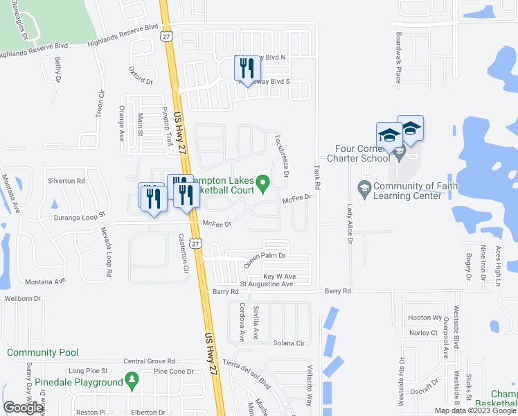 map of restaurants, bars, coffee shops, grocery stores, and more near 419 McFee Drive in Davenport