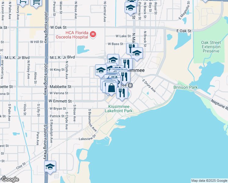map of restaurants, bars, coffee shops, grocery stores, and more near 114 County Road 532 in Kissimmee
