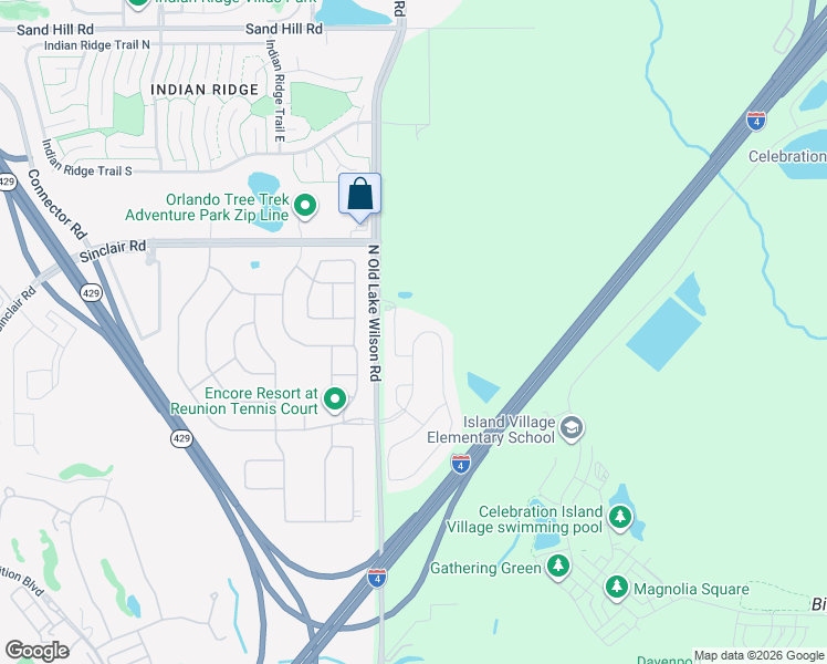 map of restaurants, bars, coffee shops, grocery stores, and more near 331 Pendant Court in Kissimmee