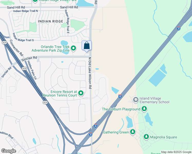 map of restaurants, bars, coffee shops, grocery stores, and more near 331 Pendant Court in Kissimmee