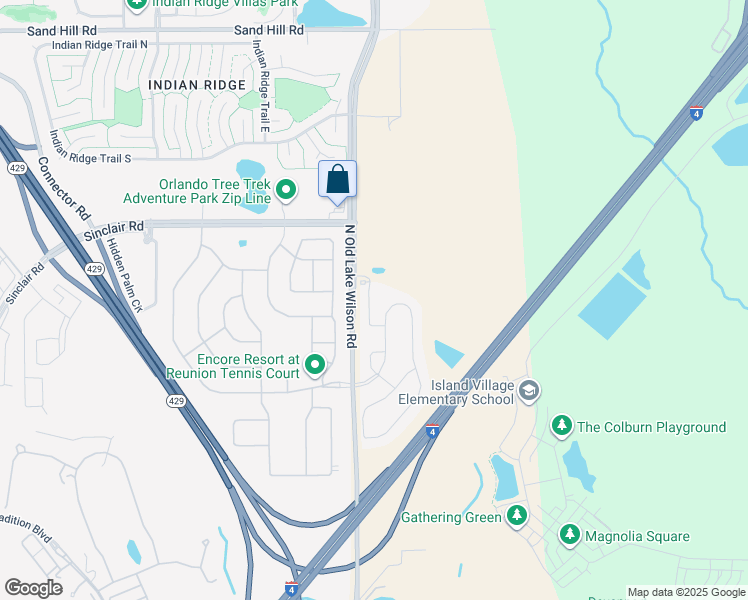 map of restaurants, bars, coffee shops, grocery stores, and more near 341 Pendant Court in Kissimmee