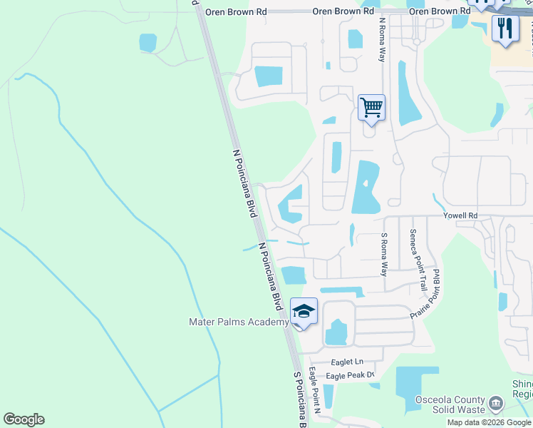 map of restaurants, bars, coffee shops, grocery stores, and more near 118 Madiera Beach Boulevard in Kissimmee