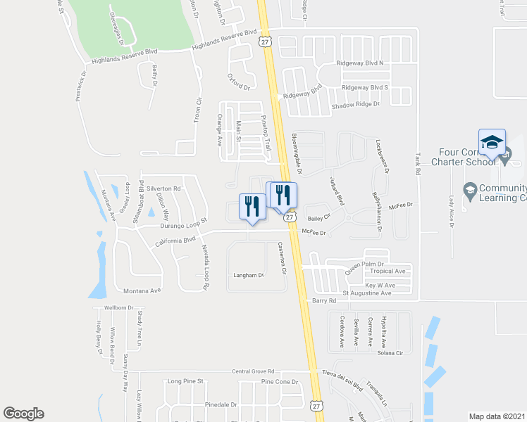 map of restaurants, bars, coffee shops, grocery stores, and more near 438 Buckingham Circle in Davenport