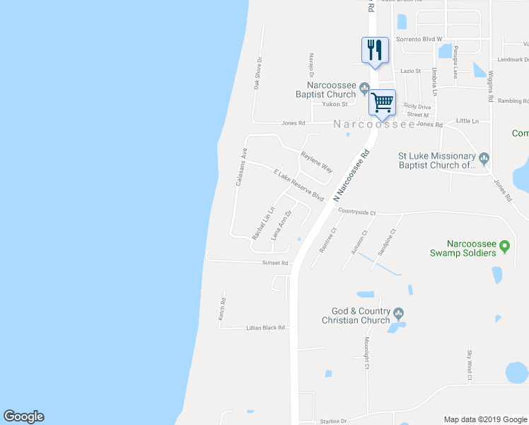 map of restaurants, bars, coffee shops, grocery stores, and more near 114 Rachel Lin Lane in Saint Cloud