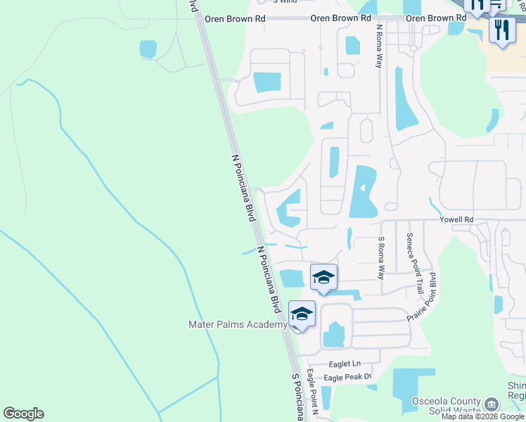 map of restaurants, bars, coffee shops, grocery stores, and more near 118 Madiera Beach Boulevard in Kissimmee