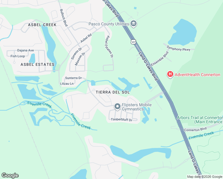 map of restaurants, bars, coffee shops, grocery stores, and more near 9447 Wellstone Drive in Land O' Lakes