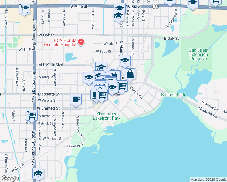 map of restaurants, bars, coffee shops, grocery stores, and more near 312 County Road 532 in Kissimmee