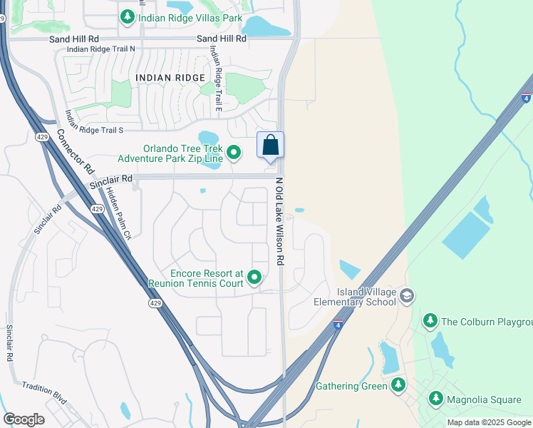 map of restaurants, bars, coffee shops, grocery stores, and more near 411 Lasso Drive in Kissimmee
