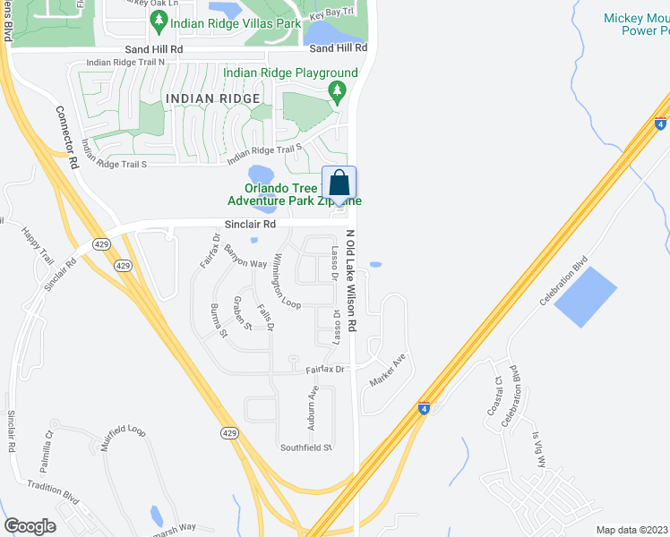 map of restaurants, bars, coffee shops, grocery stores, and more near 311 Lasso Drive in Kissimmee
