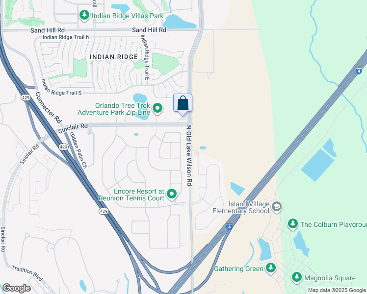 map of restaurants, bars, coffee shops, grocery stores, and more near 411 Lasso Drive in Kissimmee