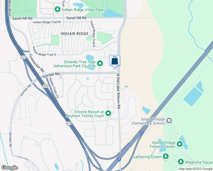 map of restaurants, bars, coffee shops, grocery stores, and more near 7614 Brookhurst Lane in Kissimmee