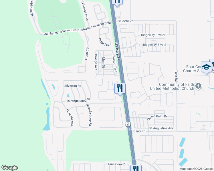 map of restaurants, bars, coffee shops, grocery stores, and more near 125 Holborn Loop in Davenport