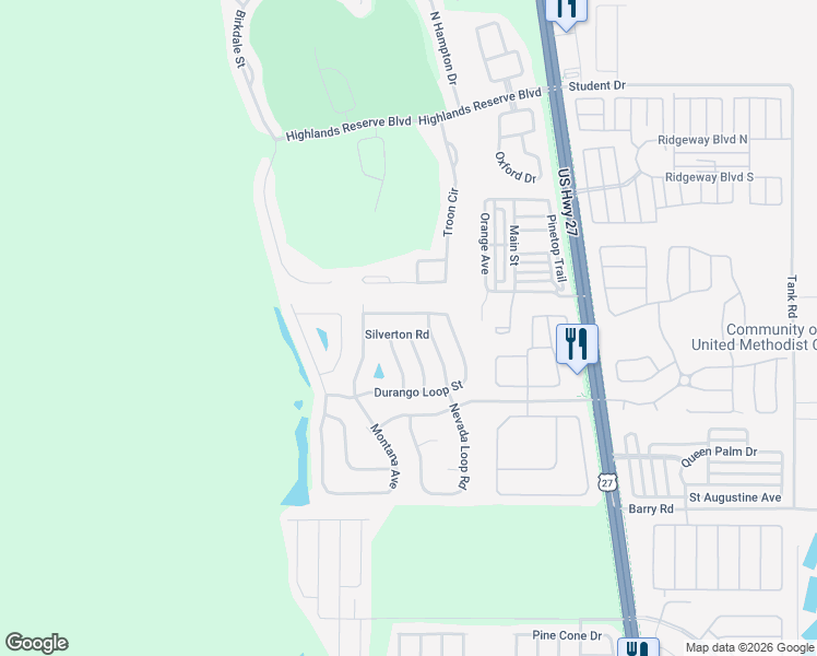 map of restaurants, bars, coffee shops, grocery stores, and more near 126 Silverton Road in Davenport