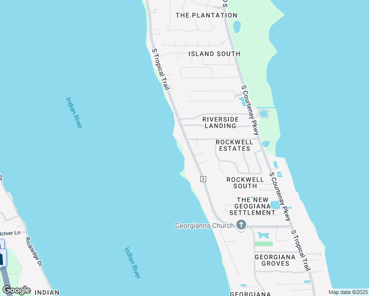 map of restaurants, bars, coffee shops, grocery stores, and more near 3605 South Tropical Trail in Merritt Island