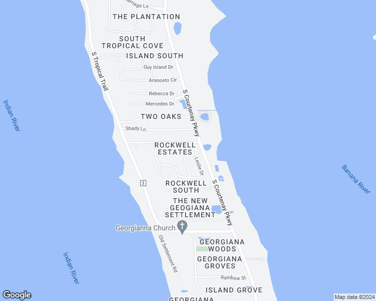 map of restaurants, bars, coffee shops, grocery stores, and more near 3650 Linnea Road in Merritt Island
