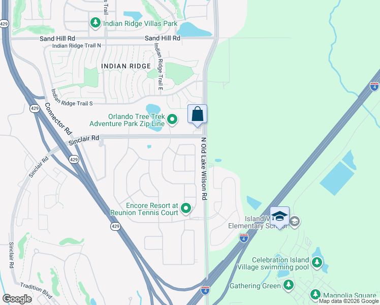 map of restaurants, bars, coffee shops, grocery stores, and more near 7614 Brookhurst Lane in Kissimmee