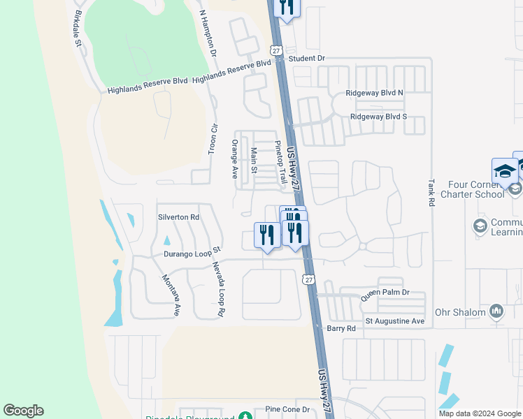 map of restaurants, bars, coffee shops, grocery stores, and more near 125 Holborn Loop in Davenport