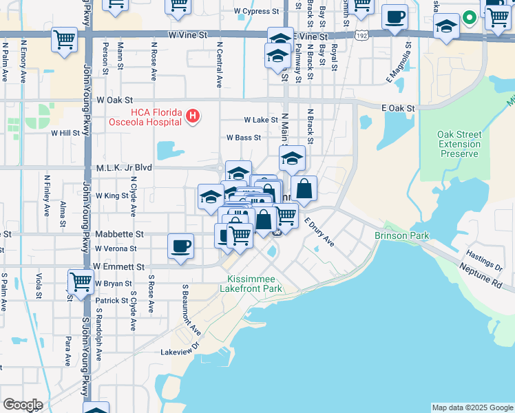 map of restaurants, bars, coffee shops, grocery stores, and more near 312 County Road 532 in Kissimmee