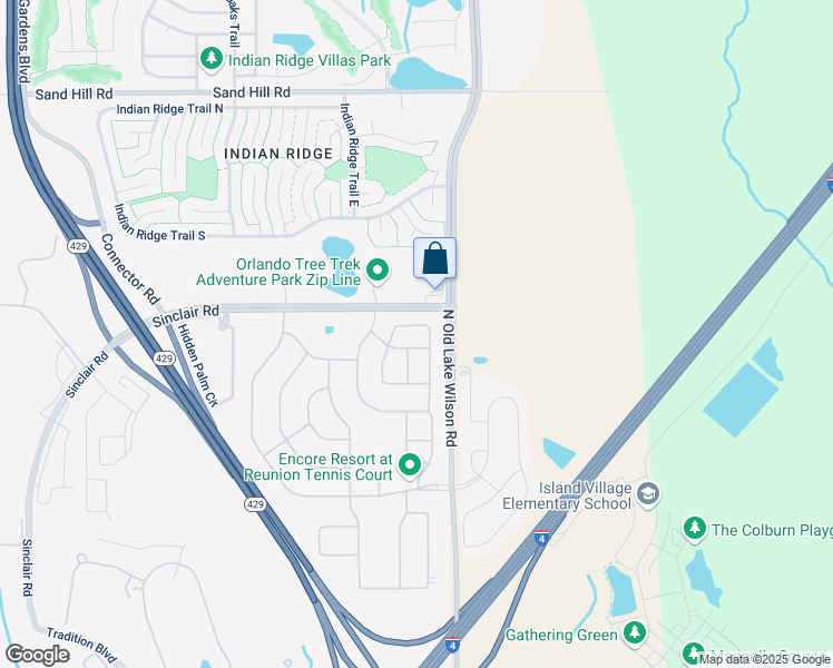map of restaurants, bars, coffee shops, grocery stores, and more near 7614 Brookhurst Lane in Kissimmee