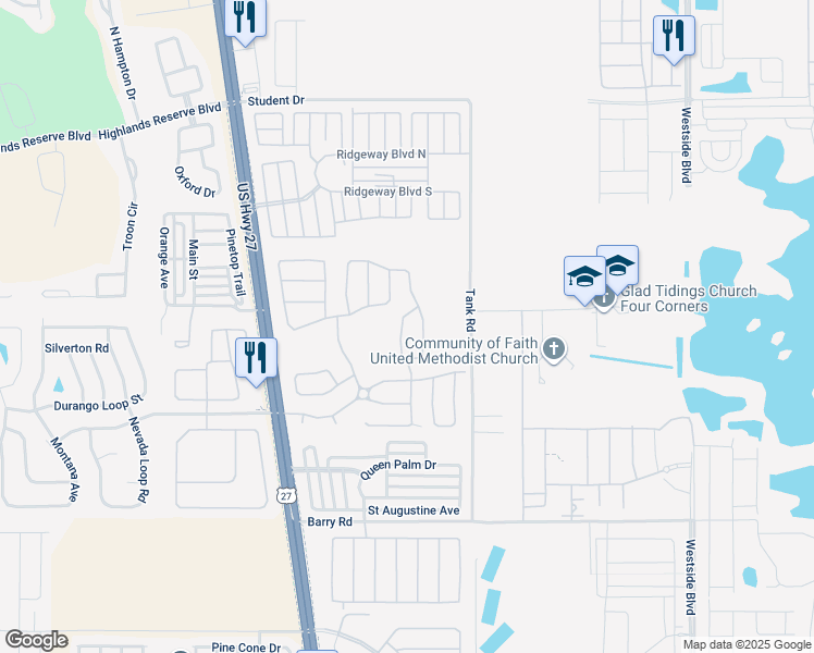 map of restaurants, bars, coffee shops, grocery stores, and more near in Davenport