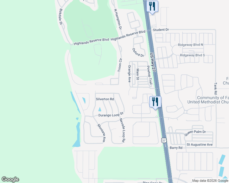 map of restaurants, bars, coffee shops, grocery stores, and more near 340 Troon Circle in Davenport
