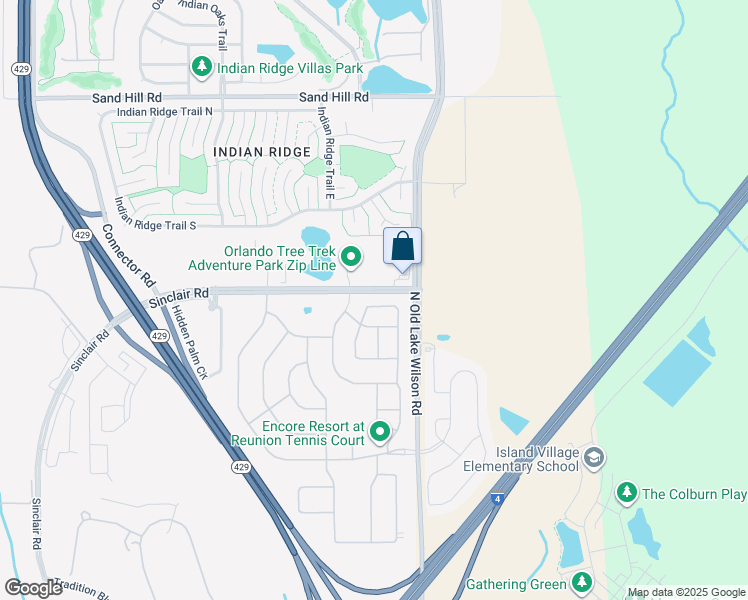 map of restaurants, bars, coffee shops, grocery stores, and more near 521 Lasso Drive in Kissimmee