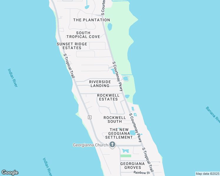 map of restaurants, bars, coffee shops, grocery stores, and more near 1285 Shady Ln in Merritt Island