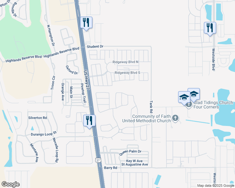 map of restaurants, bars, coffee shops, grocery stores, and more near 813 Lockbreeze Drive in Davenport