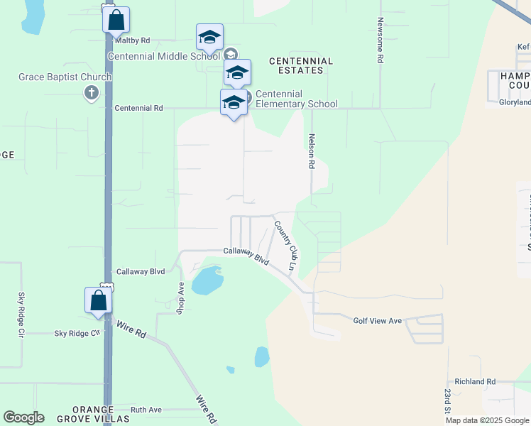 map of restaurants, bars, coffee shops, grocery stores, and more near Tee Time Road in Dade City