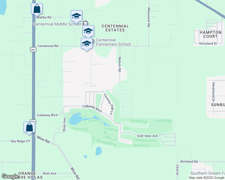 map of restaurants, bars, coffee shops, grocery stores, and more near Tee Time Rd in Dade City