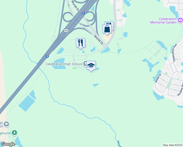 map of restaurants, bars, coffee shops, grocery stores, and more near 1809 Celebration Boulevard in Kissimmee