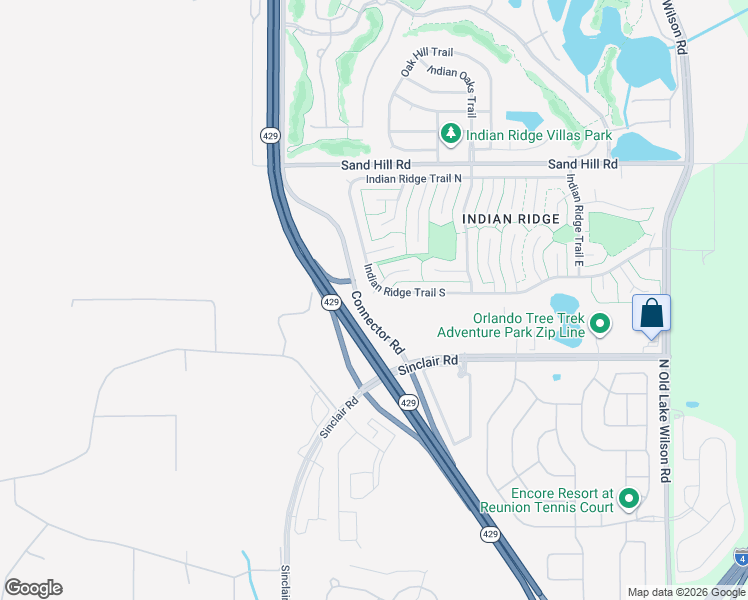 map of restaurants, bars, coffee shops, grocery stores, and more near 7798 Indian Ridge Trail South in Kissimmee