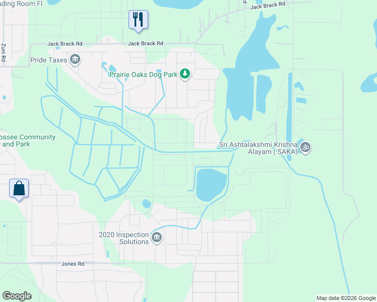 map of restaurants, bars, coffee shops, grocery stores, and more near 5652 Jack Brack Road in St. Cloud