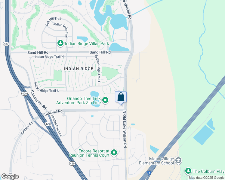 map of restaurants, bars, coffee shops, grocery stores, and more near 990 Amy Ridge Court in Kissimmee