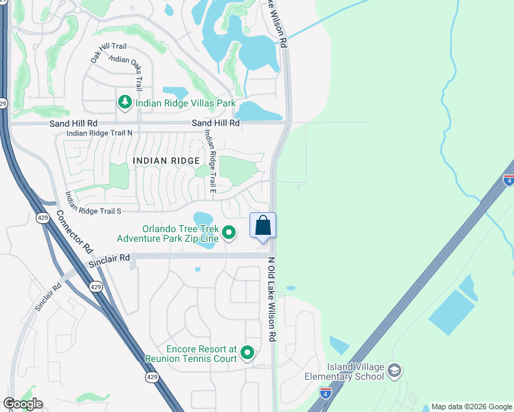 map of restaurants, bars, coffee shops, grocery stores, and more near 965 Andrea Ridge Court in Kissimmee