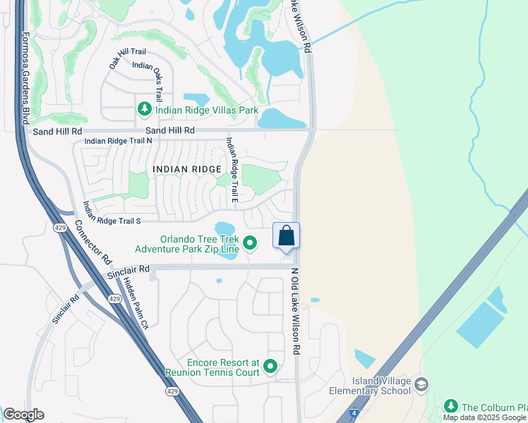 map of restaurants, bars, coffee shops, grocery stores, and more near 990 Amy Ridge Court in Kissimmee