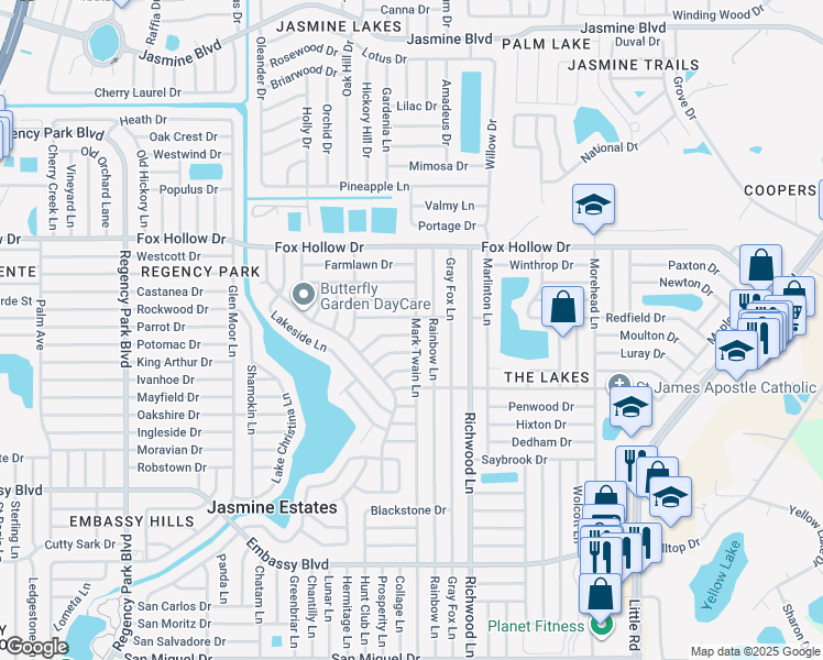map of restaurants, bars, coffee shops, grocery stores, and more near 7835 Sagebrush Drive in Port Richey