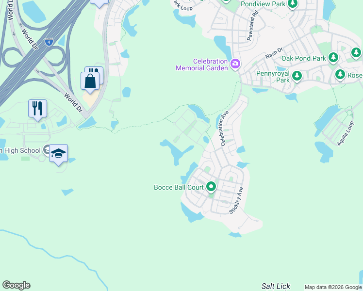 map of restaurants, bars, coffee shops, grocery stores, and more near 1231 Wright Circle in Kissimmee