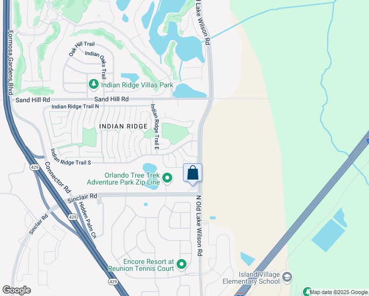 map of restaurants, bars, coffee shops, grocery stores, and more near 990 Amy Ridge Court in Kissimmee