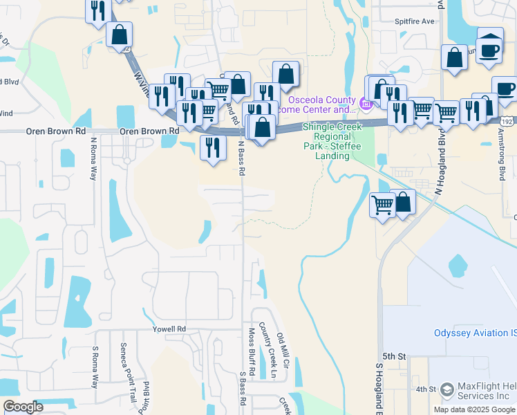map of restaurants, bars, coffee shops, grocery stores, and more near 4357 Gardenstone Court in Kissimmee