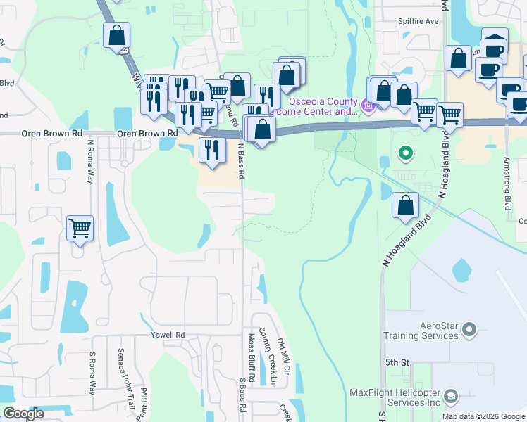 map of restaurants, bars, coffee shops, grocery stores, and more near 4341 Gardenstone Court in Kissimmee