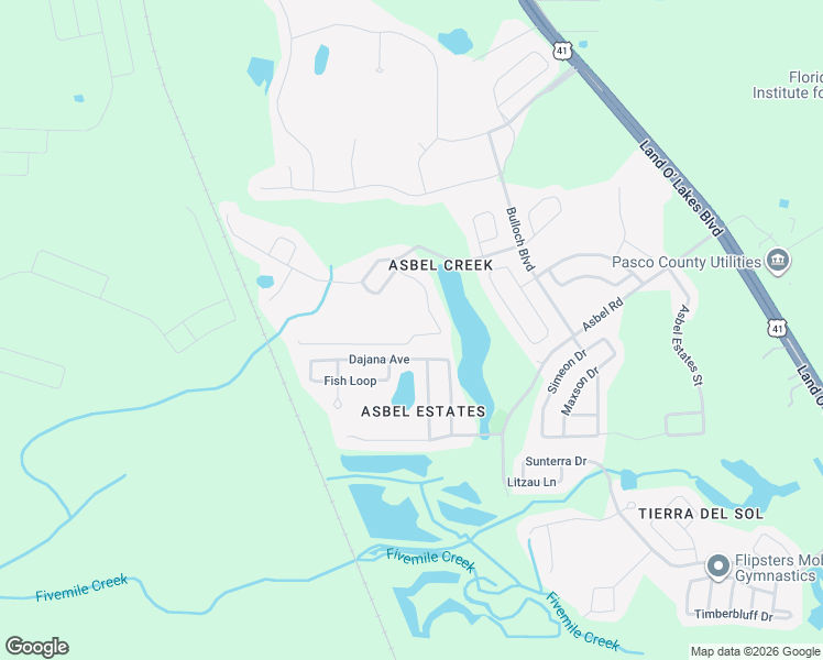 map of restaurants, bars, coffee shops, grocery stores, and more near 18513 Kentisbury Court in Land O' Lakes