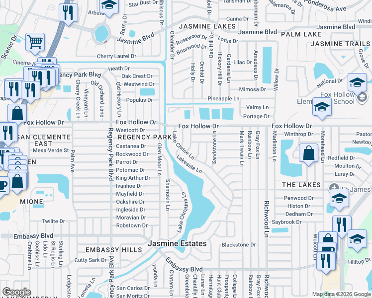 map of restaurants, bars, coffee shops, grocery stores, and more near 9835 Aetna Lane in Port Richey