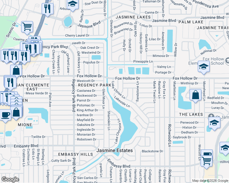 map of restaurants, bars, coffee shops, grocery stores, and more near 9845 Abbott Court in Port Richey